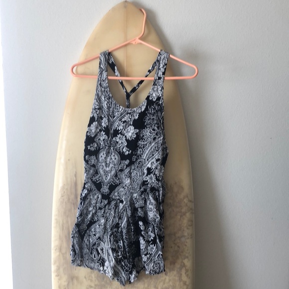 Billabong Pants - Black and white romper Billabong Pants - Black and white romper